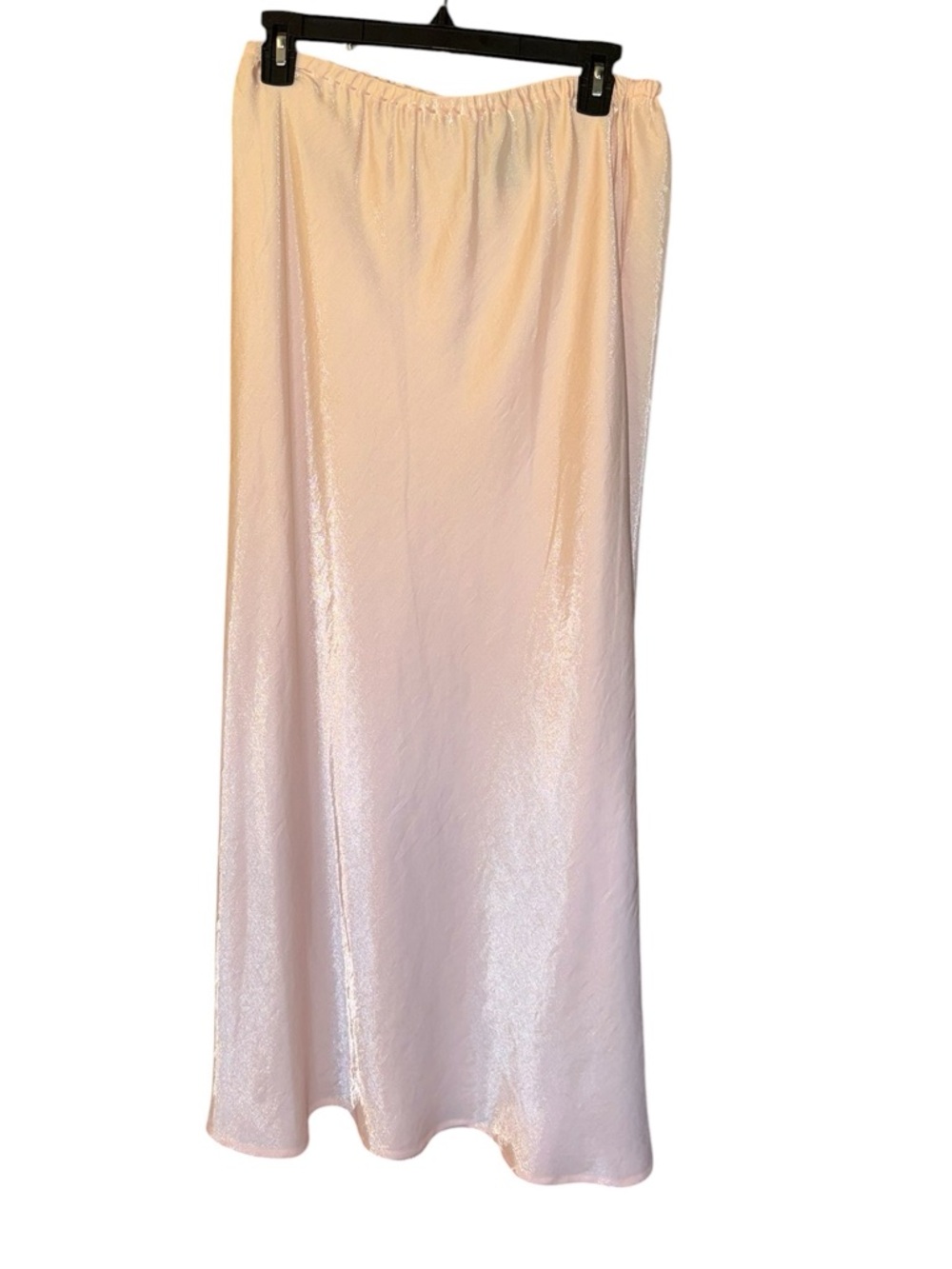 Vintage 90s Carole Little Sport Pale Pink Sparkly Satin Maxi Skirt Rayon & Nylon